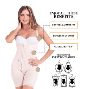 Fajas MariaE 9182 | Postpartum Women's Shapewear with Shoulder Pads | Daily and Postsurgical Use | Powernet