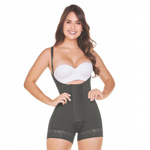 Fajas MariaE FQ110 | Post Surgery Open Bust Shapewear Bodysuit | Tummy Control Panty Girdle for Daily Use