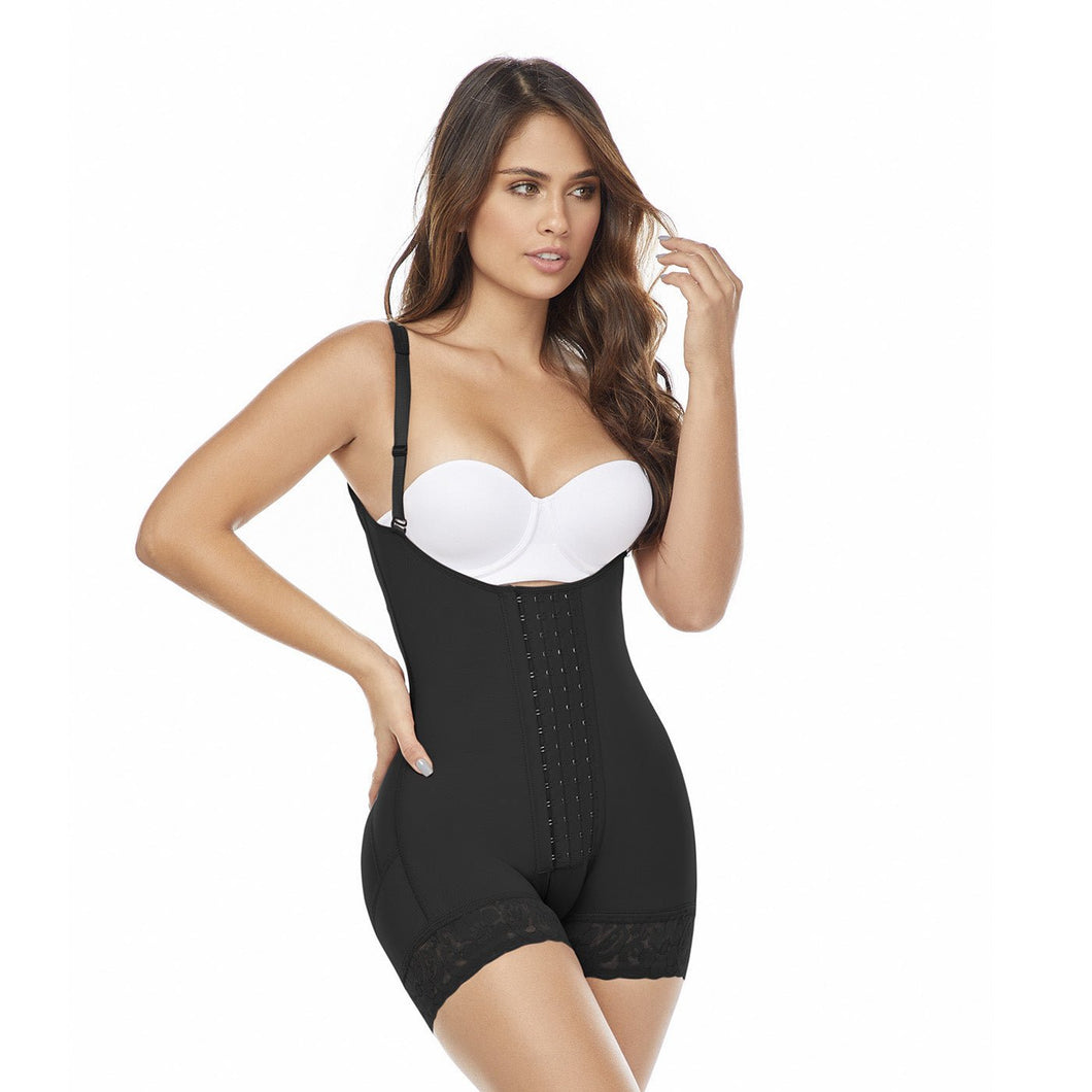 Fajas MariaE FQ110 | Post Surgery Open Bust Shapewear Bodysuit | Tummy Control Panty Girdle for Daily Use