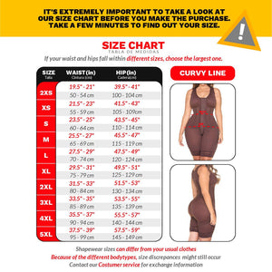 Fajas MariaE RA002 | Fajas Colombianas Open Bust Bodysuit | Knee Length Butt Lifter Girdle | Powernet
