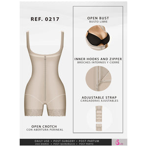 Fajas Salome 0217 Mid Thigh Firm Compression Full Body Shaper
