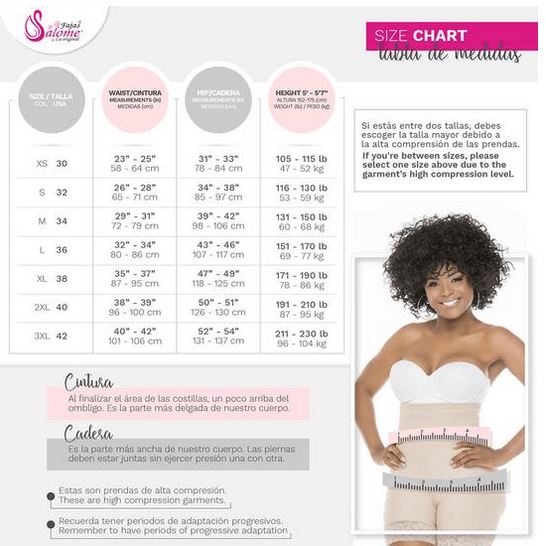 Fajas Salome 0321 High Waist Compression Slimmer Shapewear Shorts / Powernet