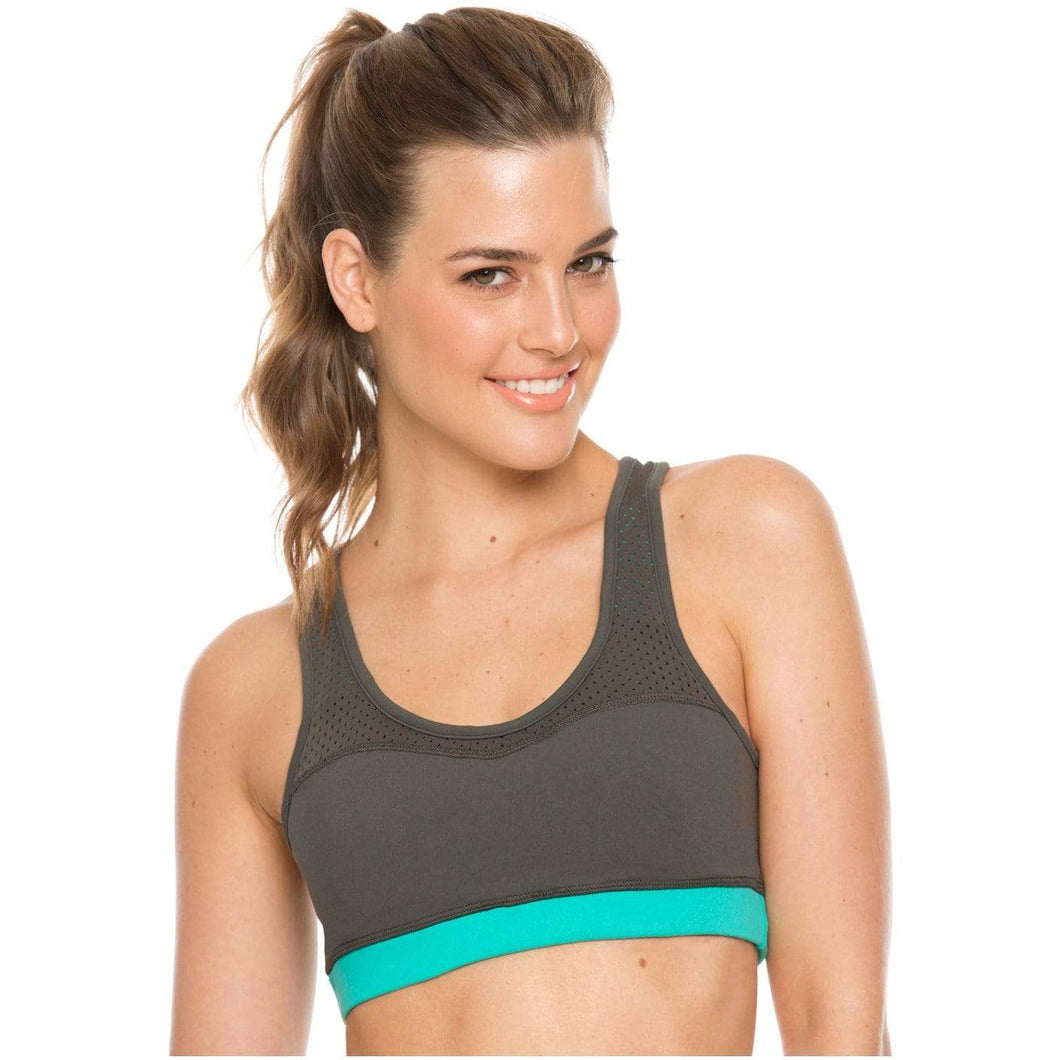 Flexmee 902101 Vitality Racerback Gym Sports Bras for Women Activewear Flexmee S Gray-Mint 