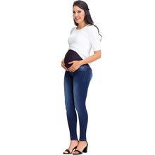 Load image into Gallery viewer, Lowla 219898 Maternity Skinny Jeans with Baby Bump Elastic Band Denim Lowla 