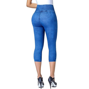LOWLA 239257 Colombian Butt Lifter Capri Skinny Jeans with Inner Girdle Denim Lowla 1 US/6 CO Blue 