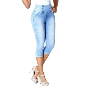 LOWLA 239257 Colombian Butt Lifter Capri Skinny Jeans with Inner Girdle Denim Lowla 