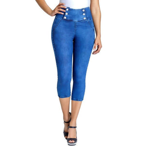 LOWLA 239257 Colombian Butt Lifter Capri Skinny Jeans with Inner Girdle Denim Lowla 