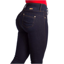 Load image into Gallery viewer, LT.Rose CS3B02 Colombian Wide Waistband Butt Lifter Jeans Colombian Jeans Laty Rose 1 Dark Blue 