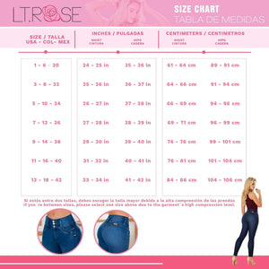 LT.Rose CS3B02 Colombian Wide Waistband Butt Lifter Jeans Colombian Jeans Laty Rose 