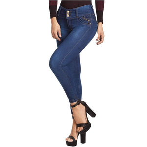 LT.Rose IS3004 Butt Lifting Skinny Jeans Wide Waistband Denim Laty Rose 
